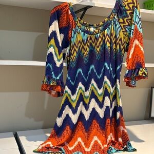 Voll Style Multicolor Chevron Dress